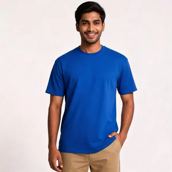 Blue_Cotton_Blend_Regular_Fit_T-Shirt_For_Men_And_Maroon_Cotton_Washed