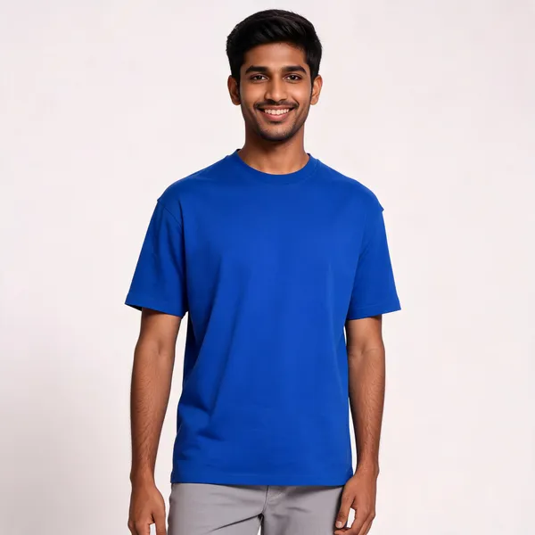 Blue_Cotton_Blend_Regular_Fit_T-Shirt_For_Men_And_Maroon_Cotton_Washed