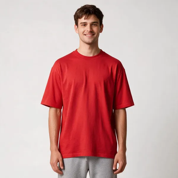 Red_Cotton_Relaxed_Fit_T-Shirt_For_Men