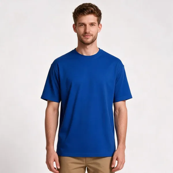 Blue_Cotton_Blend_Regular_Fit_T-Shirt_For_Men