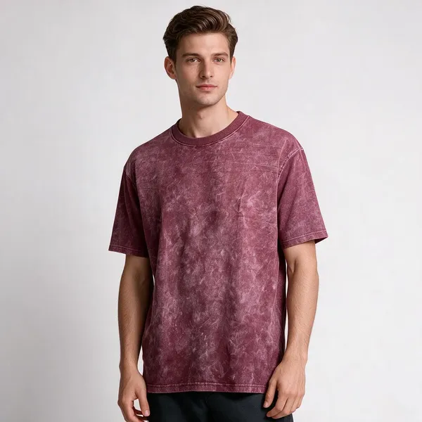 Maroon_Cotton_Washed_Regular_Fit_T-Shirt_For_Men