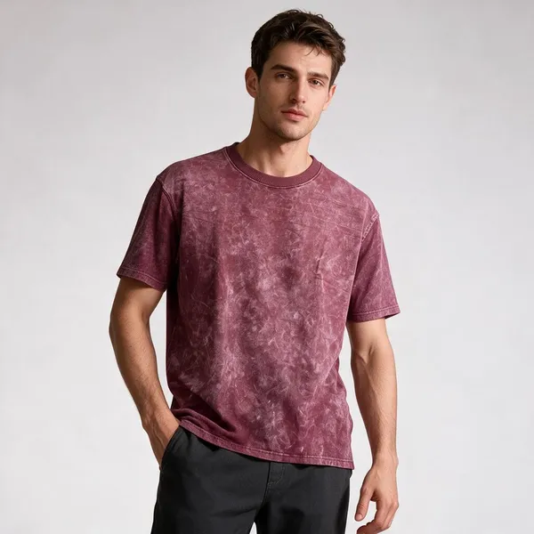 Maroon_Cotton_Washed_Regular_Fit_T-Shirt_For_Men