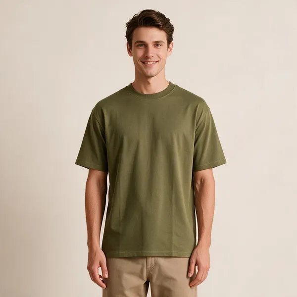 Olive_Green_Cotton_Regular_Fit_T-Shirt_For_Men
