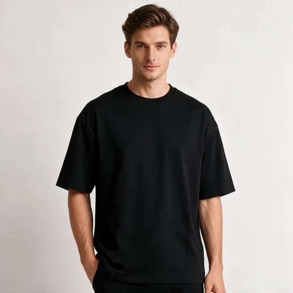 Black_Cotton_Relaxed_Fit_T-Shirt_For_Men
