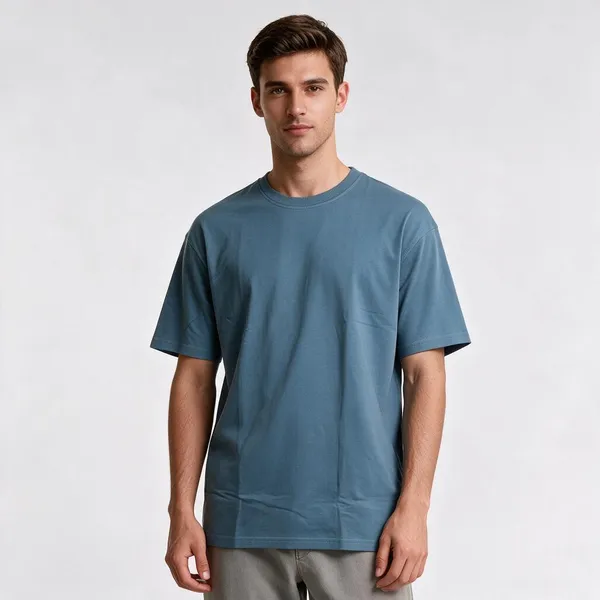 Slate_Blue_Cotton_Regular_Fit_T-Shirt_For_Men