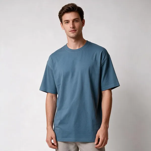 Slate_Blue_Cotton_Regular_Fit_T-Shirt_For_Men