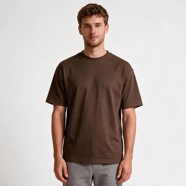 Brown_Cotton_Regular_Fit_T-Shirt_For_Men