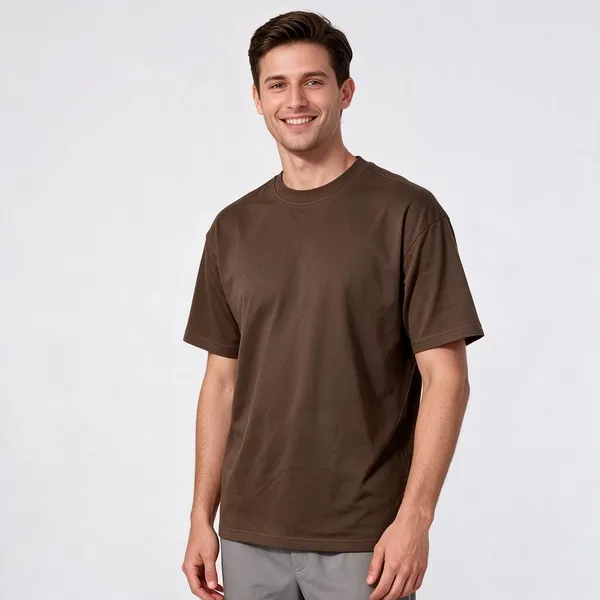 Brown_Cotton_Regular_Fit_T-Shirt_For_Men