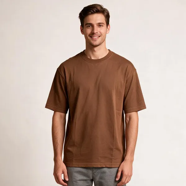 Brown_Cotton_Relaxed_Fit_T-Shirt_For_Men