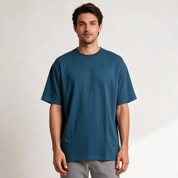 Blue_Cotton_Regular_Fit_Solid_T-Shirt_For_Men