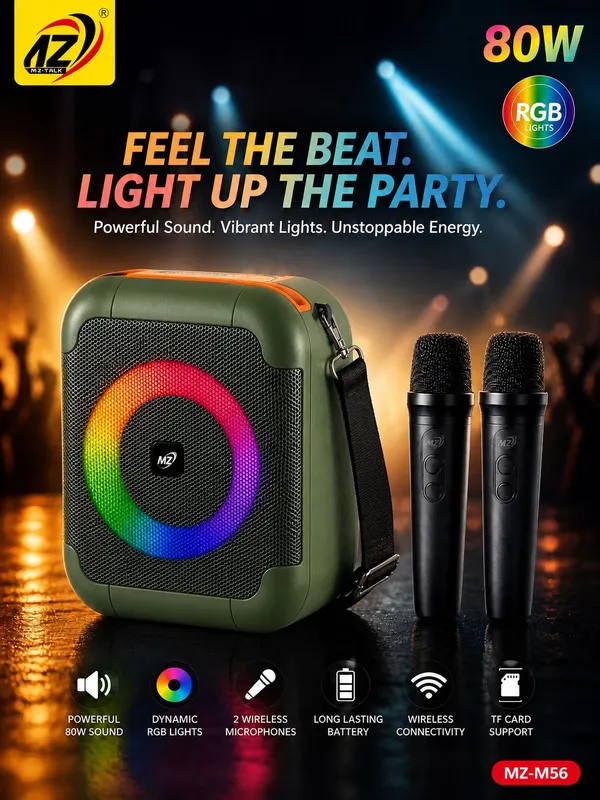 Mz-Talk_Mz-M56_80W_Rgb_Karaoke_Bluetooth_Speaker_With_2_Wireless_Mics