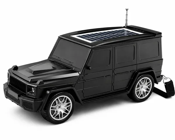 Black_Car_Shaped_Bluetooth_Speaker_With_Solar_Panel_And_Antenna
