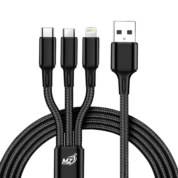 3_In_1_Cable_1_2_M_1121_Compatible_With_Android_Ios_Black_One_Cable