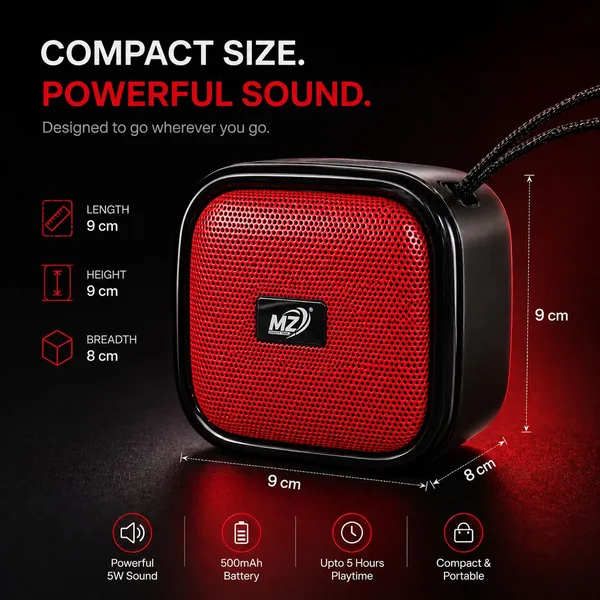 Mz_Red_Compact_Portable_Bluetooth_Speaker