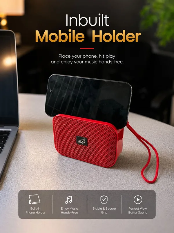 Mz_Red_Portable_Bluetooth_Speaker_With_Mobile_Holder