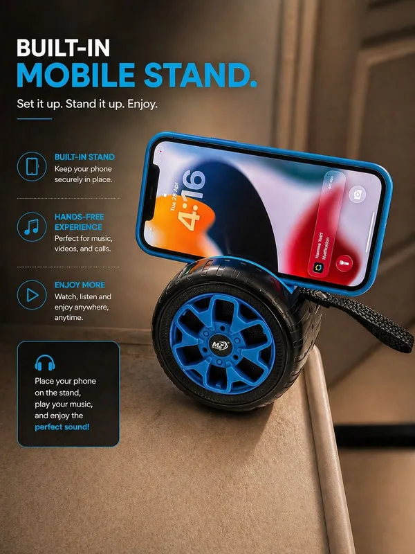 Tyre_Design_Bluetooth_Speaker_With_Mobile_Stand
