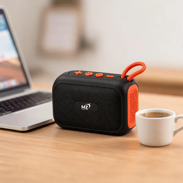 Mz_Black_Orange_Portable_Bluetooth_Speaker_With_Fm_Radio