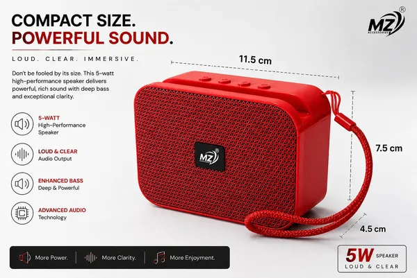 Mz_Red_Compact_5W_Tws_Bluetooth_Speaker