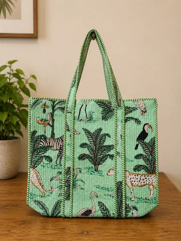 Mint_Green_Cotton_Jungle_Print_Kantha_Embroidered_Tote_Bag_For_Women