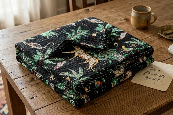 Black_Cotton_Kantha_Black_Tropical_Bird_Print_Bed_Sheet_For_Home