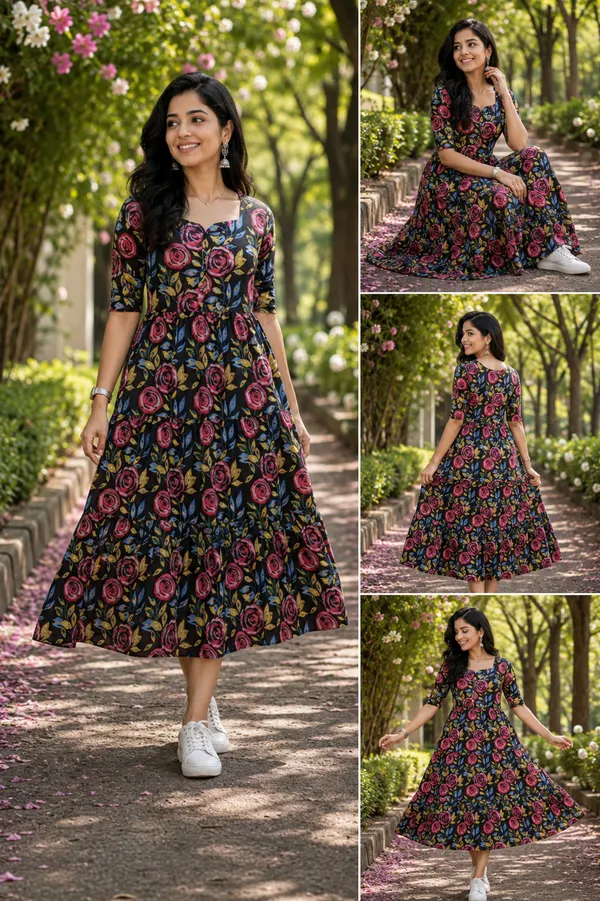 Black_Floral_Print_Rayon_Fabric_Flared_Dress_for_Women
