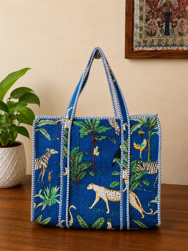 Blue_Jungle_Print_Cotton_Tote_Bags_Kantha_Pattern_For_Women