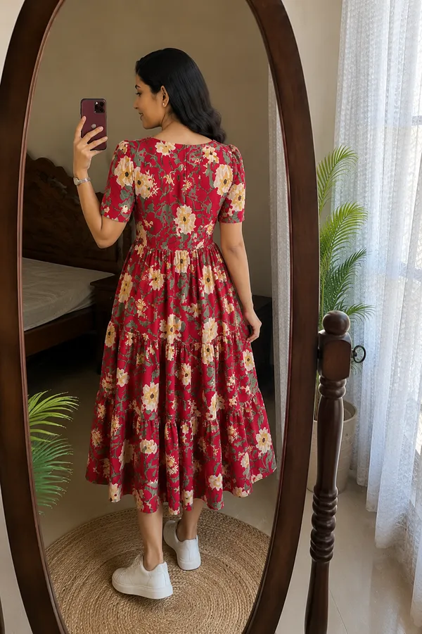 Red_Floral_printed_Rayon_Fab_Tiered_Midi_Dress_for_Women