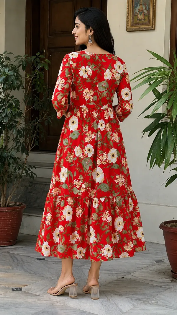 Red_Floral_Print_Rayon_Fabric_Kurti_Flared_Dress_for_Women