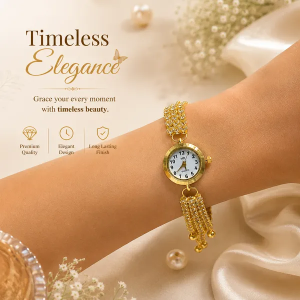 Gold_Metal_Charm_authentic_Kashmiri_Bracelet_Watch_For_Women