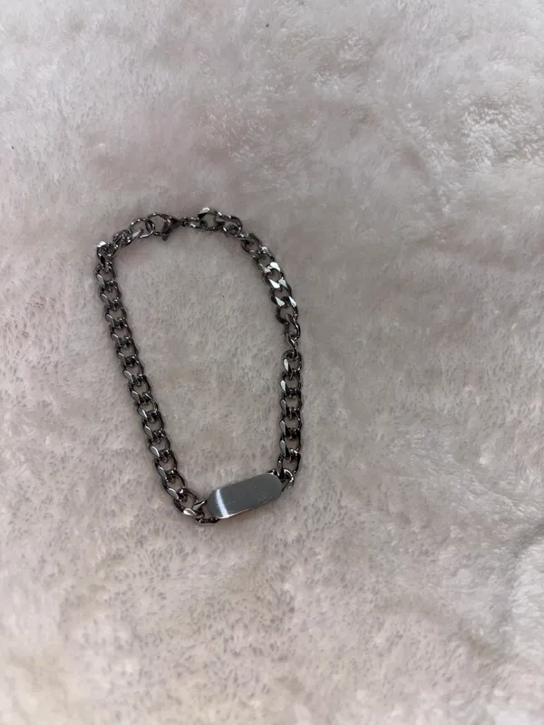 Silver_Stainless_Steel_Curb_Chain_ID_Bracelet_For_Men