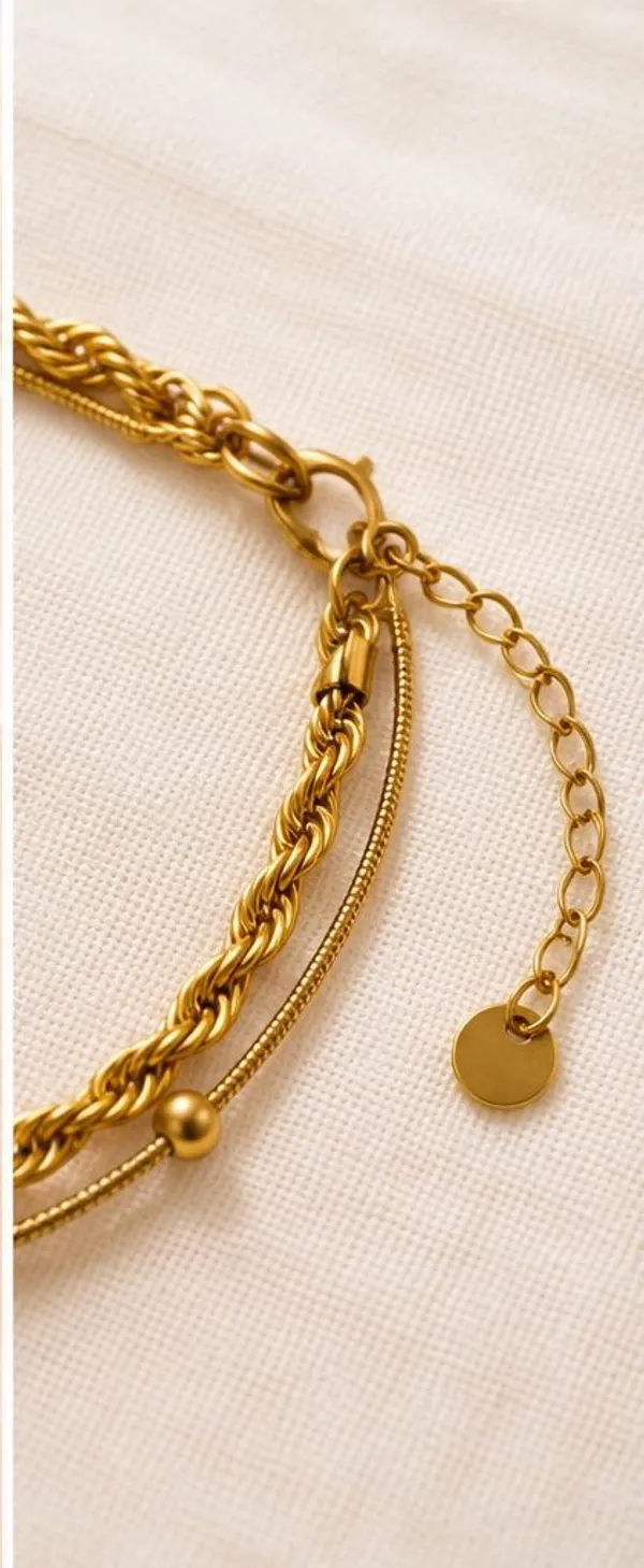 Gold_Metal_Layered_Rope_Chain_Beaded_Anklet_For_Women