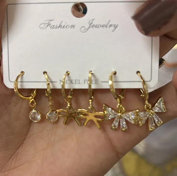 Gold_Metal_Crystal_Stud_Earrings_Set_Of_3_For_Women