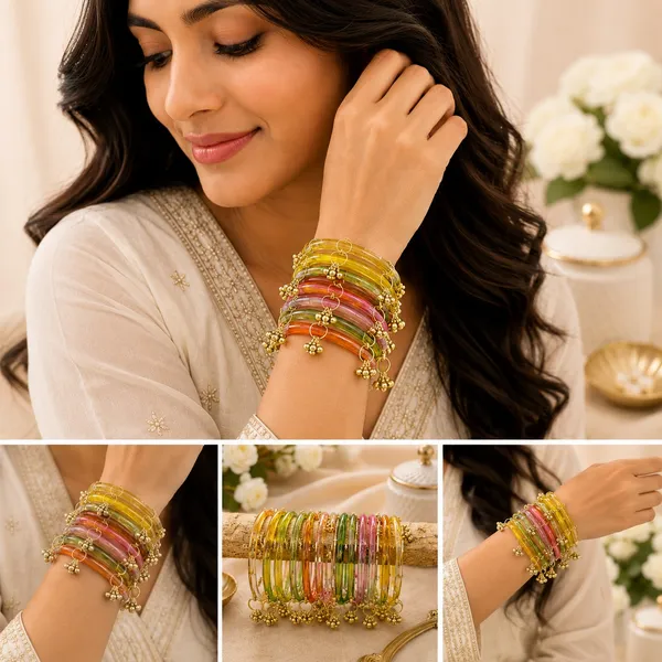 Multicolor_Jelly_Bangles_with_Golden_Charms_for_Women
