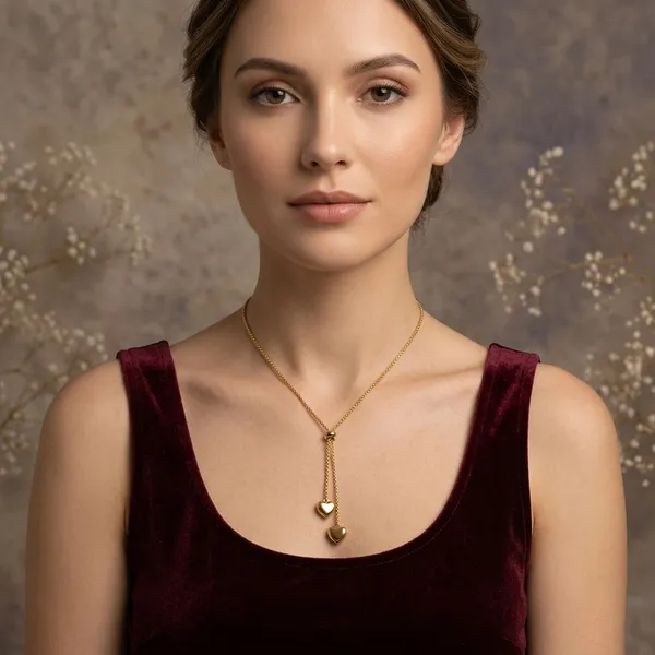 Gold_Metal_Double_Heart_Charm_Adjustable_Necklace_For_Women
