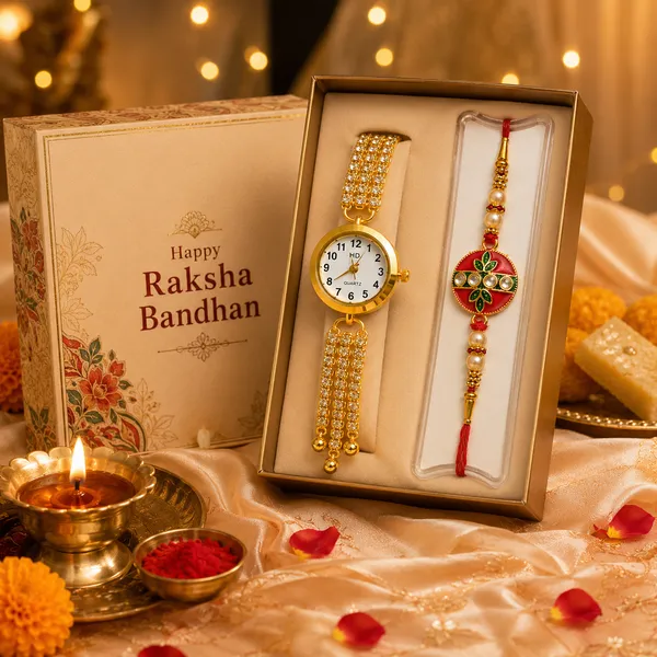 Premium_Raksha_Bandhan_Combo_Gift_Set_–_Elegant_Gold-Tone_Designer_Watch_&_Traditional_Pearl_Rakhi_for_Brother