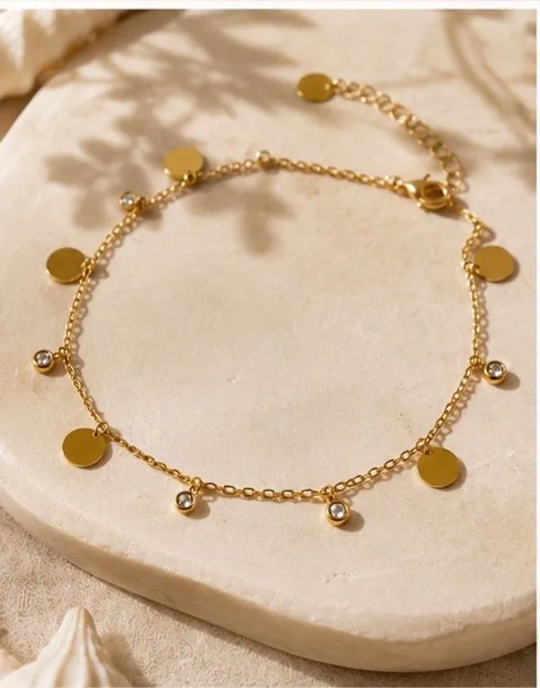 Gold_Metal_Disc_Charm_Anklet_For_Women