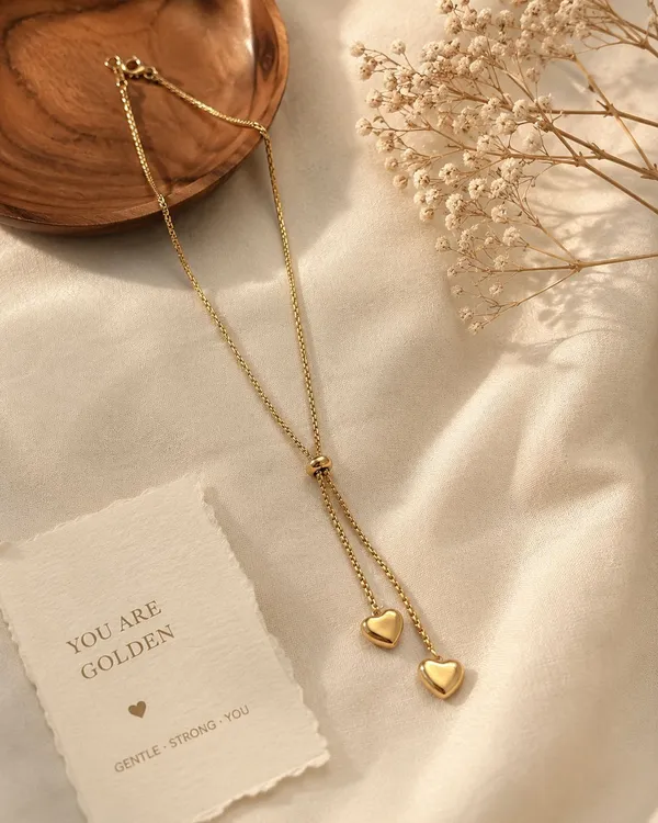 Gold_Metal_Double_Heart_Charm_Adjustable_Necklace_For_Women