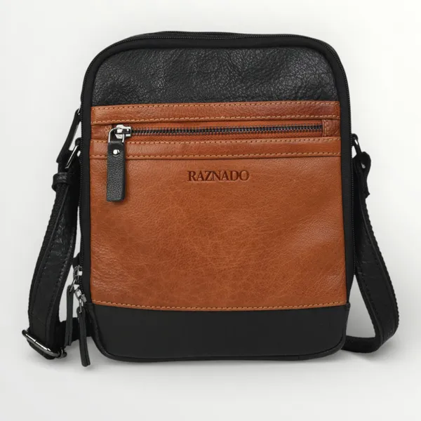 Black_Cognac_Leather_Dual-Tone_Crossbody_Sling_Bag_Large_Size_For_Unisex