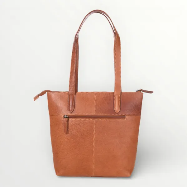 Cognac_Leather_Shoulder_Carryall/Tote_Bag_for_Unisex