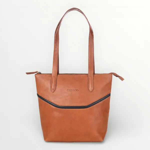 Cognac_Leather_Shoulder_Carryall/Tote_Bag_for_Unisex