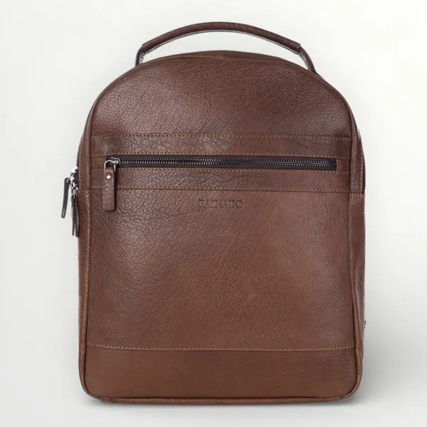 Brown_Leather_Slim_Commuter_Backpack_For_Unisex