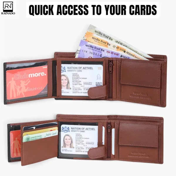 RAZNADO_Genuine_Leather_Wallet_for_Men_|_Slim_&_Stylish_Bi-Fold_Wallet_|_Multiple_Card_Slots,_ID_Window,_Currency_Compartment_&_Coin_Pocket_|_Premium_Gift_Box
