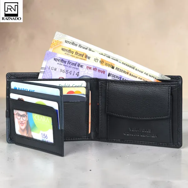 RAZNADO_Genuine_Leather_Wallet_for_Men_|_Slim_&_Stylish_Bi-Fold_Wallet_|_Multiple_Card_Slots,_ID_Window,_Currency_Compartment_&_Coin_Pocket_|_Premium_Gift_Box
