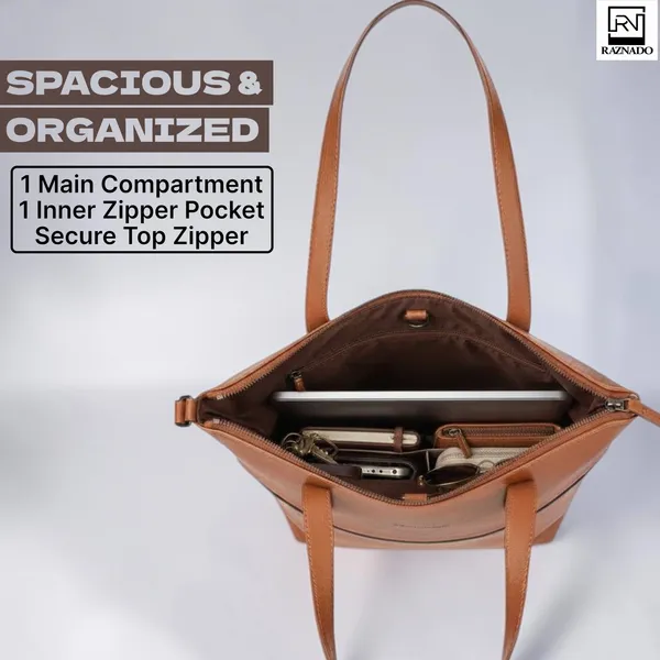 Cognac_Leather_Shoulder_Carryall/Tote_Bag_for_Unisex