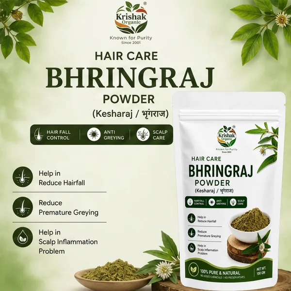 Krishak_Organic_Bhringraj_Powder_Hair_Growth_Pack_Of_2