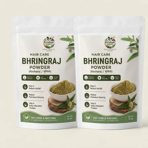 Krishak_Organic_Bhringraj_Powder_Hair_Growth_Pack_Of_2