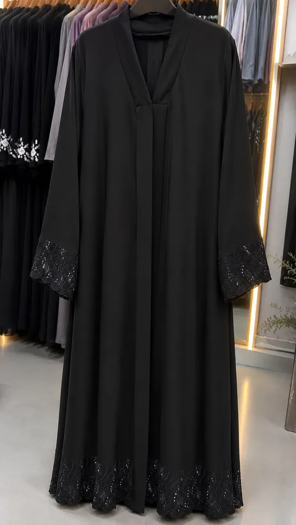 Handwork_Net_Lace_On_Sleeve_And_Buttom_With_Hijab