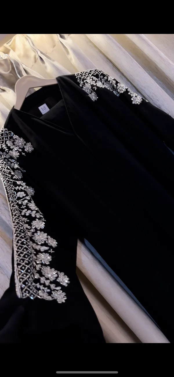 Black_Nida_Fabric_Flowy_Silver_Sequin_Embroidered_Abaya_For_Women