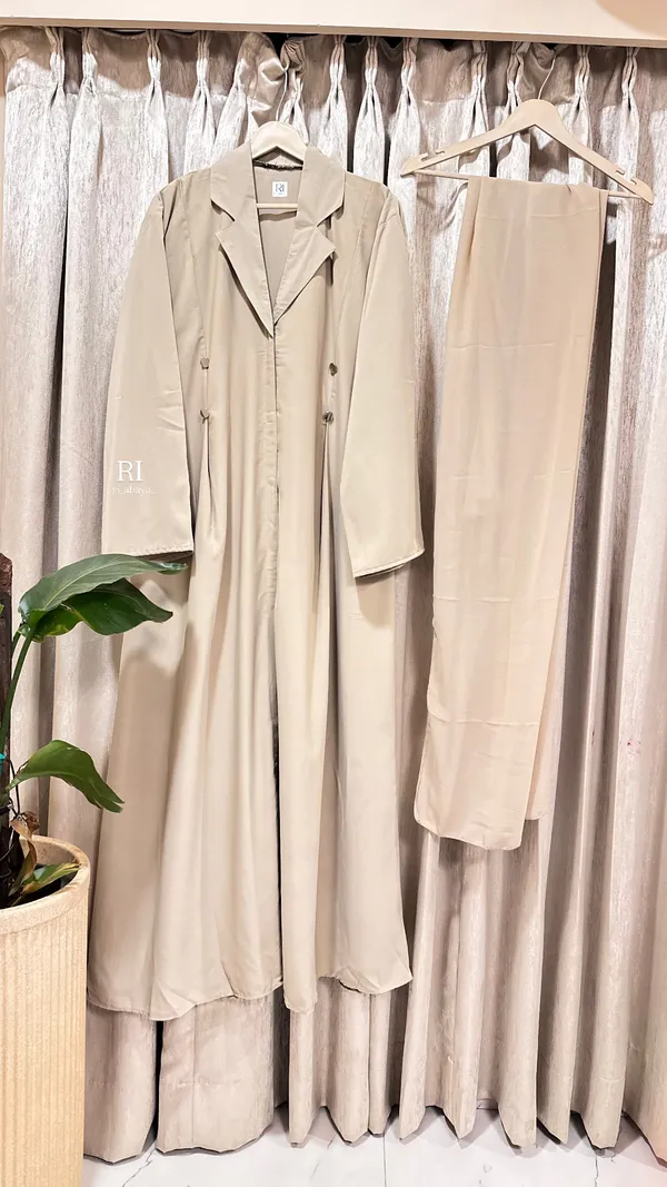 Beige_Prada_Fabric_Relaxed_Fit_Coat_Style_Abaya_For_Women