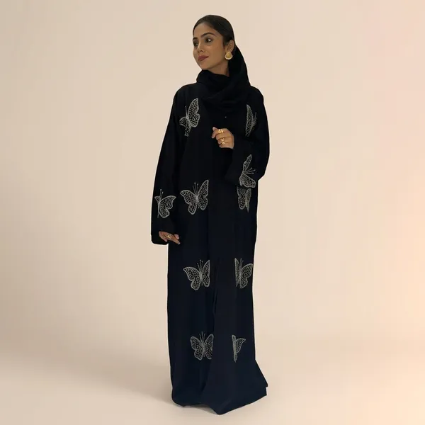 Black_Imported_Fabric_Relaxed_Fit_Butterfly_Embroidered_Abaya_For_Women